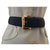Hermoso cinturón de mujer "Pierre Cardin" en cuero negro T42/44 Crin  ref.133945