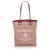 Chanel Pink Small Deauville Tote Red Leather Cloth Cloth  ref.134100