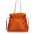 La bolsa de asas del comprador del lazo de nylon naranja de Prada Castaño Marrón claro Cuero Paño  ref.134107