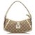 Gucci Brown GG Canvas D-Ring Abbey Baguette White Beige Cream Leather Cloth Cloth  ref.134132