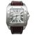 Modello di orologio Cartier "Santos 100"acciaio su pelle.  ref.134349