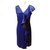 Diane Von Furstenberg Vestido drapeado de satén con volantes Azul  ref.134357
