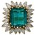inconnue Emerald yellow gold and diamond ring.  ref.134475