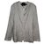 GIORGIO ARMANI giacca in seta e lino metallizzato Grigio Biancheria  ref.134518