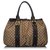 Gucci Brown GG Jacquard Interlocking Twin Tote Bag Light brown Dark brown Leather Cloth  ref.134885