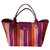 Longchamp Bolsa de lona e couro Multicor  ref.135227