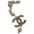 Chanel CC Halskette Golden Metall Perle  ref.135265