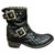 mexicana biker boots Black Leather  ref.135482