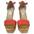 Stella Mc Cartney Sexy platform wedges Coral Synthetic  ref.135624
