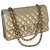 Clássico Timeless Médio forrado Flap Bag com caixa Chanel e saco para o pó Couro Sintético  ref.135697