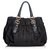 Prada Black Gathered Nylon Handbag Leather Cloth  ref.135703
