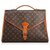 Louis Vuitton Brown Monogram Beverly Leather Cloth  ref.135727