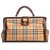Burberry Brown Haymarket Canvas Duffle Bag Multiple colors Beige Leather Cloth Cloth  ref.135906