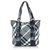 Burberry Black Beat Check Lowry Canvas Tote Bag Grey Leather Cloth Cloth  ref.135910