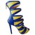 Autre Marque Openwork heels with stiletto heels. Blue Yellow Leather  ref.136041