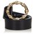 Cinturón de cuero de bambú negro de Gucci Metal  ref.136180