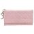 Dior lange Geldbörse Pink Leinwand  ref.136285