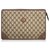 Gucci Brown GG Clutch Bag Castaño Cuero Plástico  ref.136301