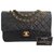 Classique Chanel Timeless cuir noir matelasse vintage  ref.136333