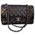 Timeless Chanel Black medium glazed calf leather classic flap bag  ref.136395