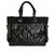Timeless Chanel Grand compras 40cm sacola Paris Biarritz Preto Couro Poliéster  ref.136736