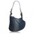 Fendi Blue Denim Oyster Bag Cuir Jean Tissu Marron Bleu Marron foncé  ref.136782