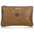 Fendi Brown Zucchino Coated Canvas Clutch Bag Leather Cloth Cloth  ref.136794