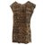 American Retro Silk dress Bronze  ref.136858