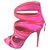 Alexander Mcqueen Pink Suede Cutout Heel Red Leather  ref.136950