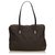 Fendi Brown Zucchino Jacquard Shoulder Bag Black Dark brown Leather Cloth  ref.136960