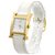 Hermès Hermes oro chapado en oro Heure H cuarzo HH1.201 Blanco Dorado Cuero Acero Metal  ref.136977