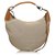 Gucci Brown Canvas Moon Hobo Bag Beige Leather Cloth Cloth  ref.137022