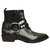 boots à sangles Sartore Cuir Noir  ref.137049