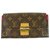 Louis Vuitton LV Monogram Canvas & Fuchsia Leather Women's Long Wallet Brown  ref.137064