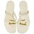 Hermès Hermes Sandalias blancas de cuero Tangas Pisos Zapatos de verano Flip Flop Hebilla dorada 36 Blanco  ref.137088