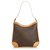 Céline Celine Brown Macadam Jacquard Shoulder Bag Leather Cloth  ref.137171