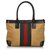 Gucci Brown Web Canvas Tote Bag Multiple colors Beige Leather Cloth Cloth  ref.137280