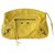 Clutch Balenciaga Classic gelbe Ledernieten Lammfell  ref.137336