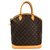 Louis Vuitton Brown Monogram Lockit Vertical Marrone Pelle Tela  ref.137423
