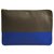 Céline Celine Brown Bicolor Clutch Blue Dark brown Leather  ref.137426