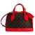 Louis Vuitton Brown Monogram Dora PM Red Leather Cloth  ref.137433