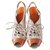Diesel Pumps with laces brides back high heels. Beige Sand Caramel Leather Cloth  ref.137538