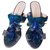 Autre Marque PARALLELE Mules open high heels. Navy blue Leather Resin  ref.137539