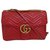 GUCCI Marmont Handtasche neue Größe Rot Leder  ref.137563
