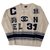 Chanel Varsity Iconic Logo Pullover Sweater Größe 34 Beige Baumwolle  ref.137598