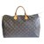 Louis Vuitton Speedy 40 Brown Leather Cloth  ref.137651
