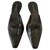 Prada black brushed leather sandals  ref.137666