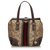 Gucci Gray Diamante Canvas Secret Handbag Brown Grey Leather Cloth Cloth  ref.137740
