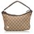 Baguete Gucci Brown GG Canvas Web Marrom Bege Couro Lona Pano  ref.137781