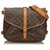 Louis Vuitton Brown Monogram Saumur 35 Leather Cloth  ref.137793